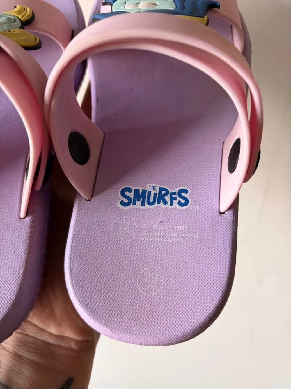 Girls' Pink Smurfette-Style Slide Sandals - Comfortable Kids Slides